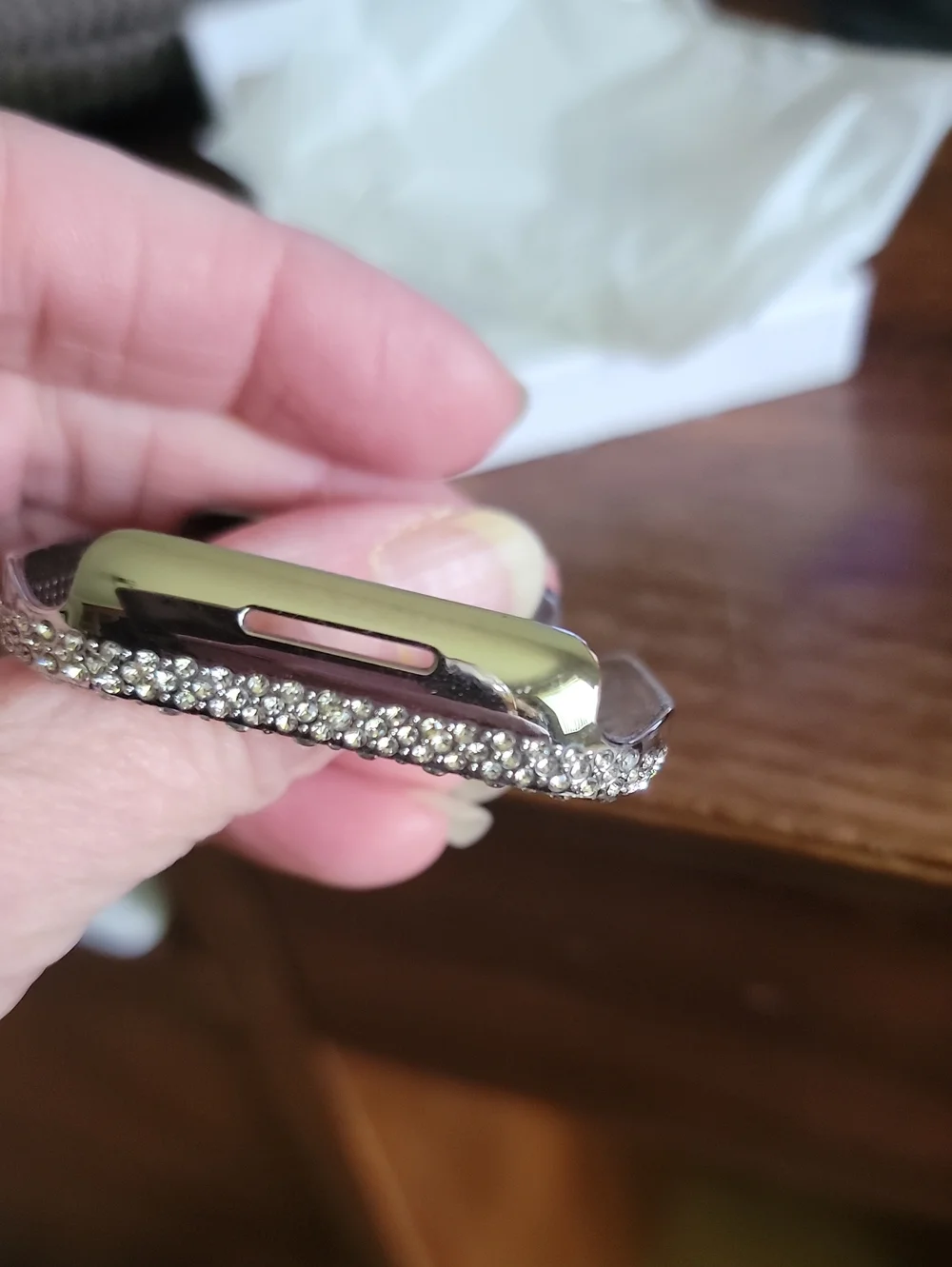 Watch Protector Case - Silver Crystal Bezel for Smartwatch